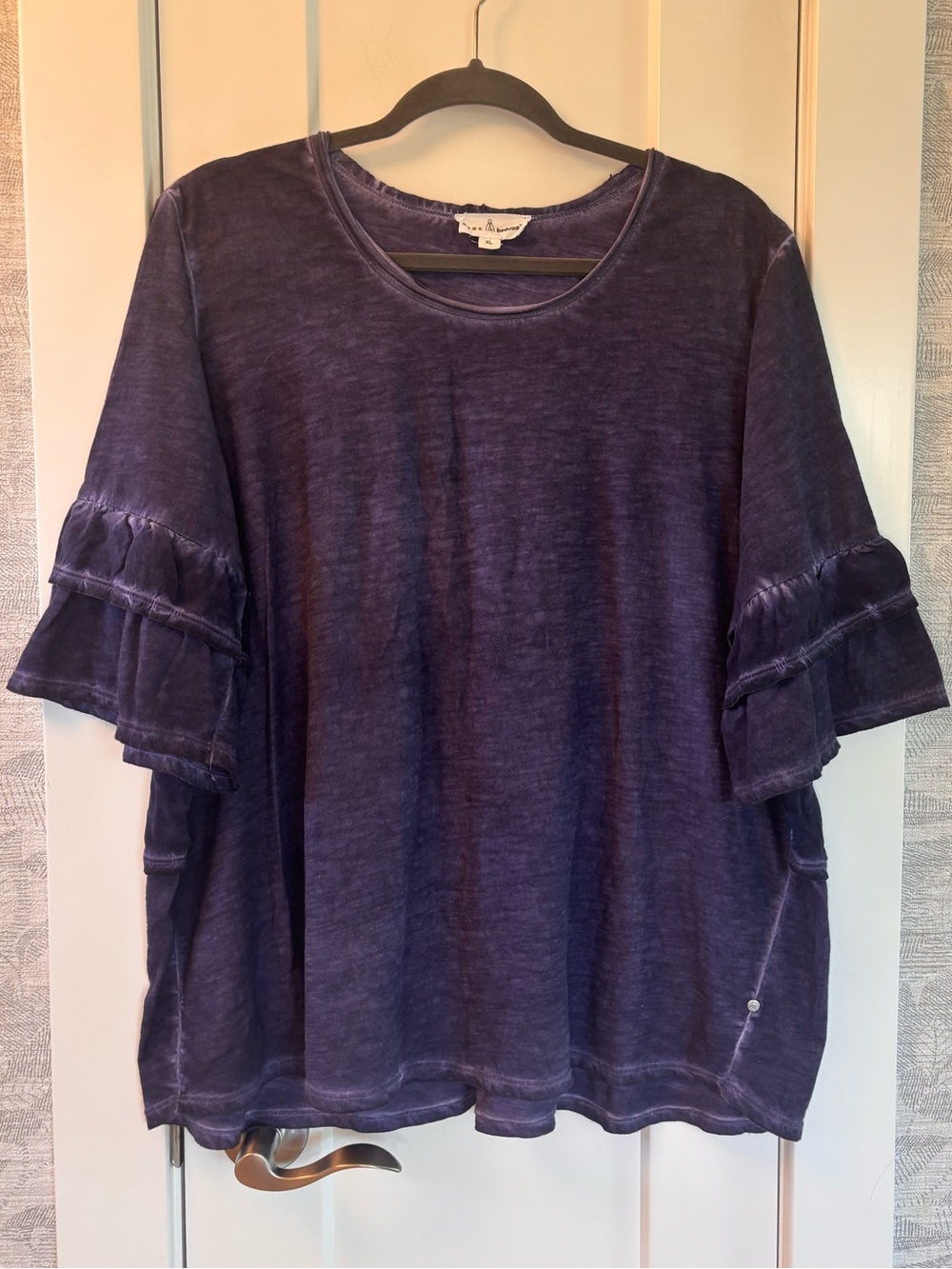 Neon Buddha Oversized Cotton Flowy Tee Shirt Tired Navy Faded Boho Gypsy Sz XL